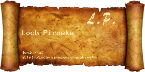 Loch Piroska névjegykártya